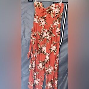 Floral Women's Dress in Coral and Pink